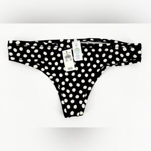 Aerie Black and White Polka Dot Thong